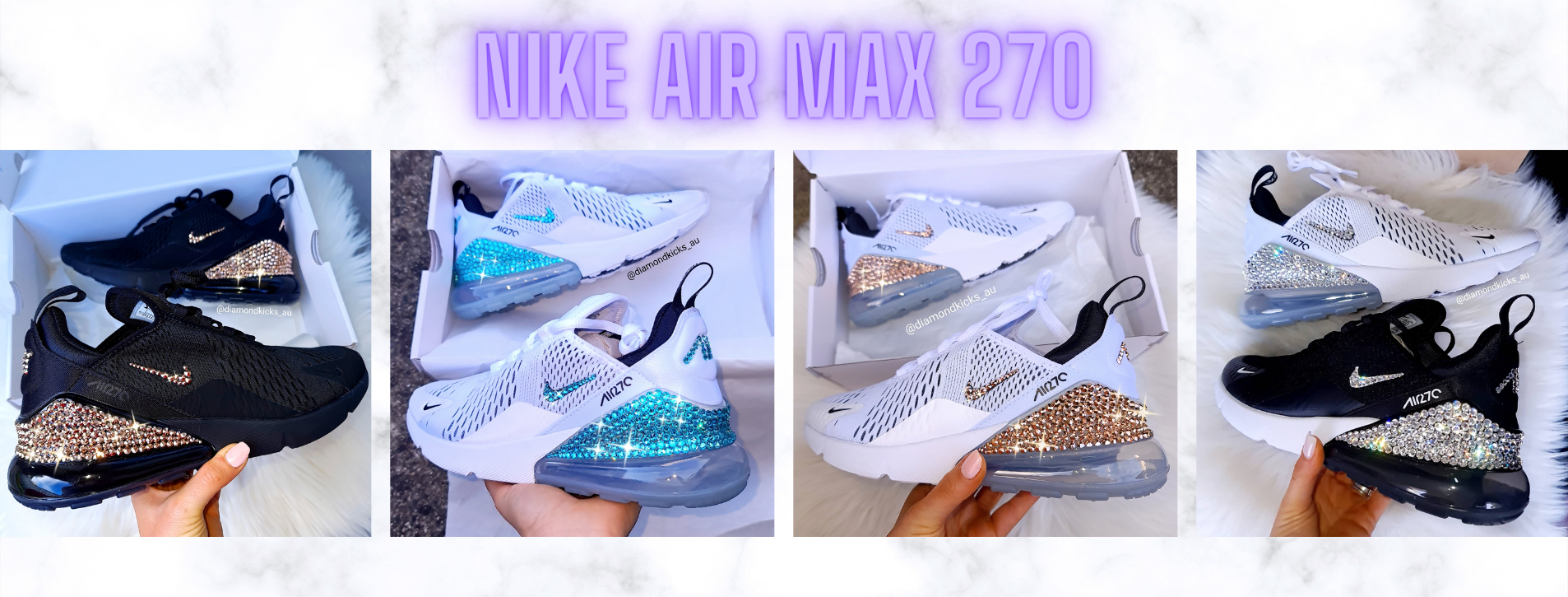 Custom Nike Air Max 270 Sneakers With Swarovski Crystal Gems -  UK